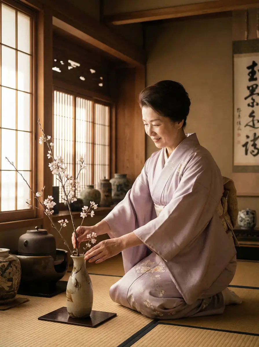 一位优雅的 蜜桃传媒官方网站 | 蜜桃传媒视频播放_热门蜜桃传媒影院 在和室中插花
